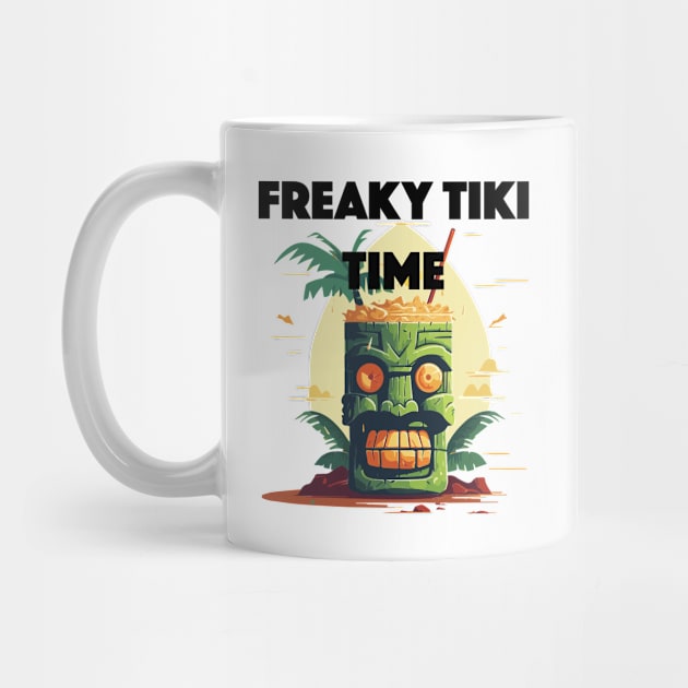 Tiki Drink - Freaky Tiki Time (Black Lettering) by VelvetRoom